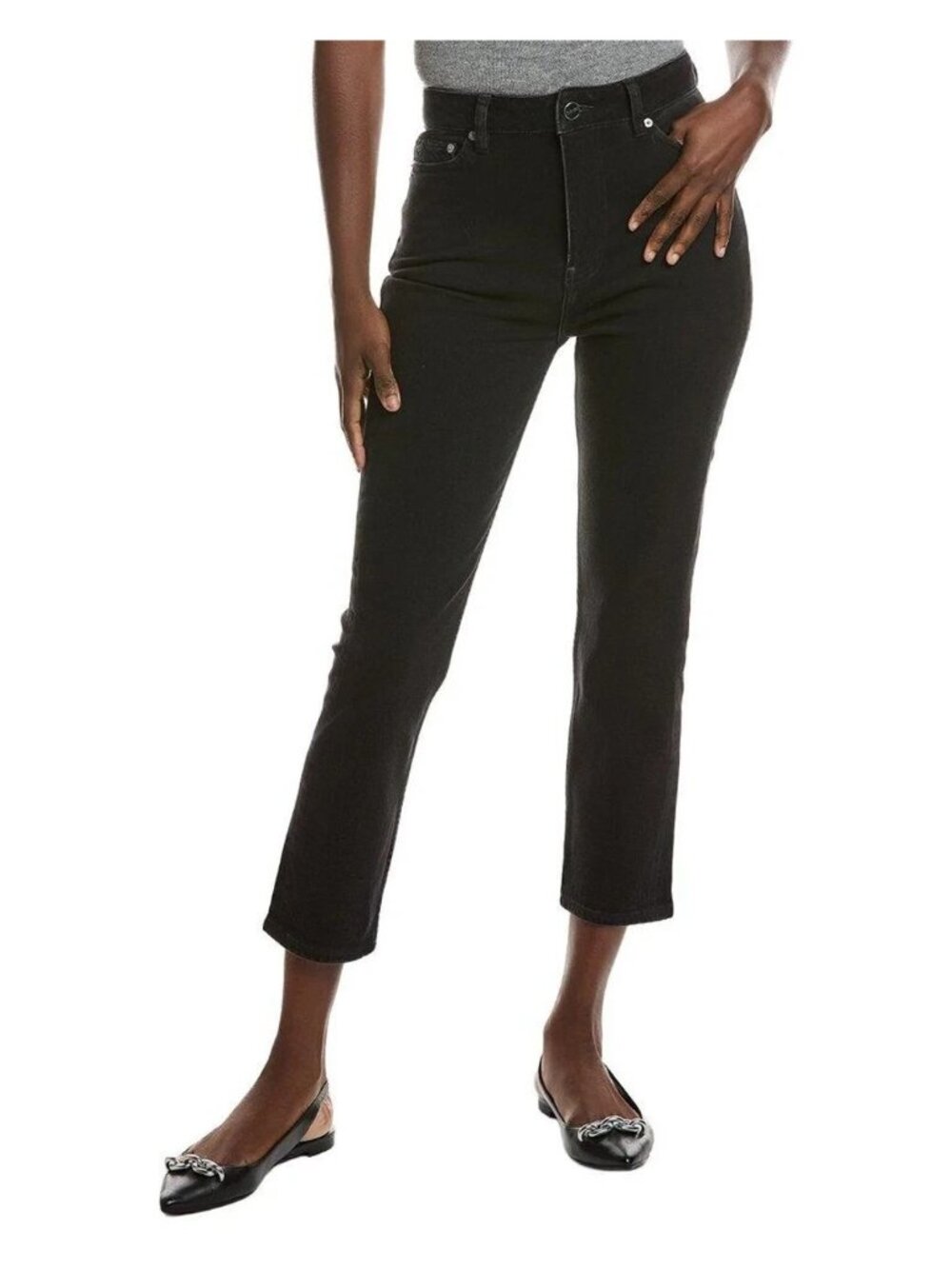 GANNI Cutye high-rise Cropped Jeans Black Women’s Sz 27 act 26x26